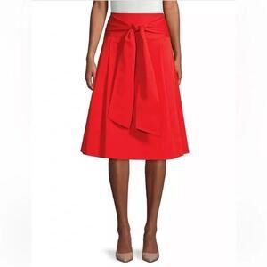 Tory Burch Fire-Red Cotton Wrap Skirt – NWT – Plus Size 14